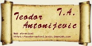 Teodor Antonijević vizit kartica